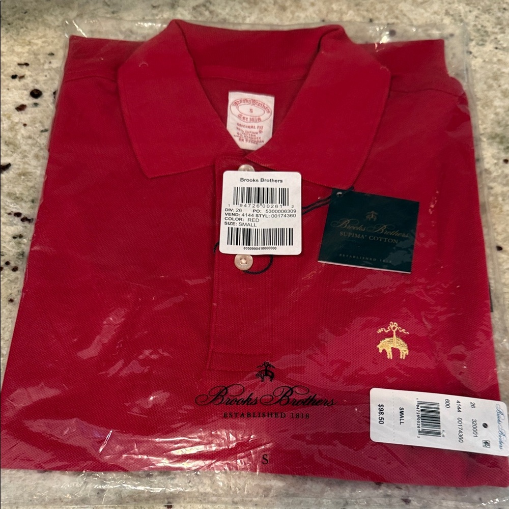 Brooks Brothers Vibrant Red Polo Shirt
